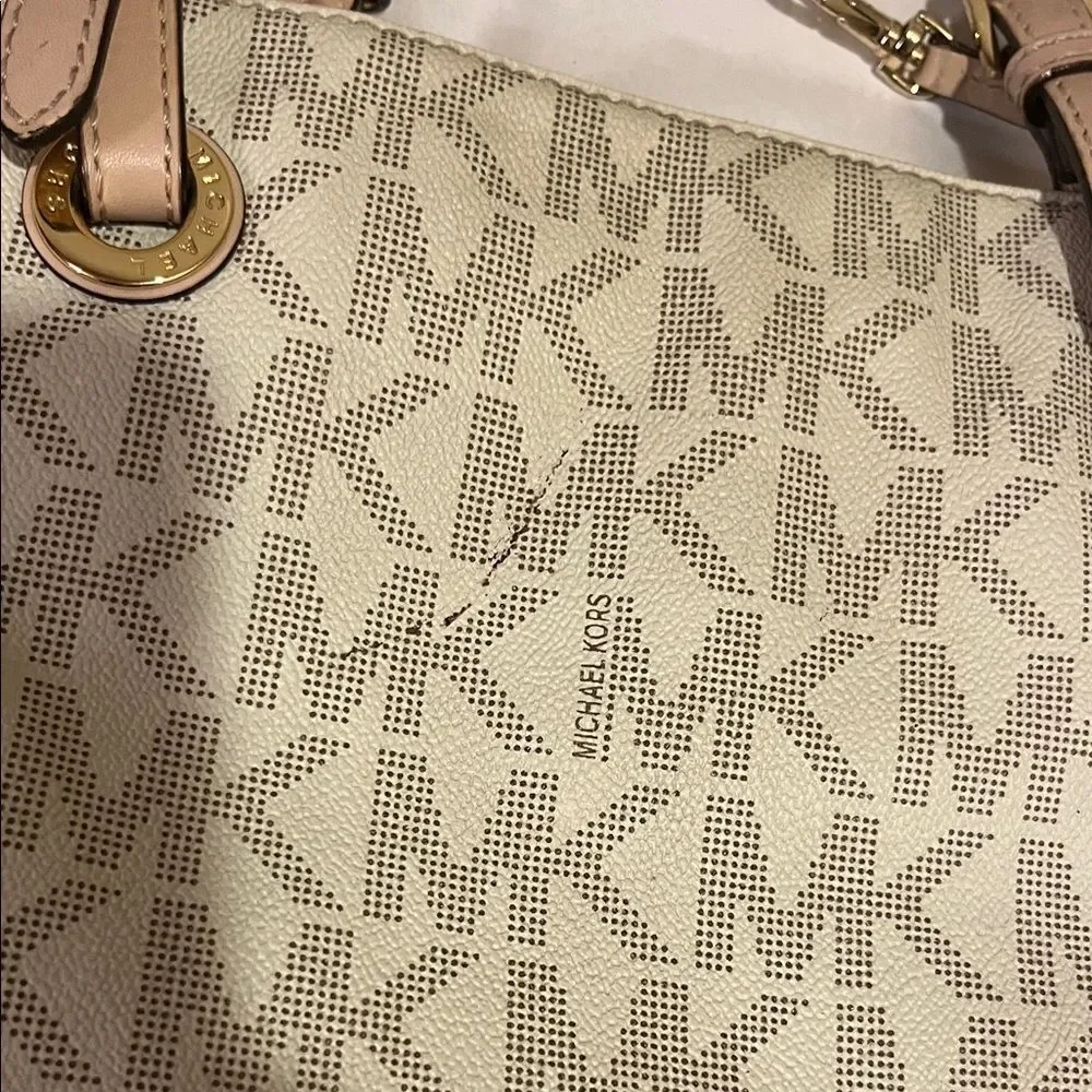 Michael Kors Beige Monogram Tote and Wallet